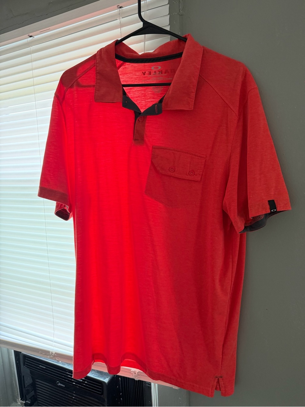Oakley Men’s Bright Red Short-Sleeve Polo with Chest Pocket
